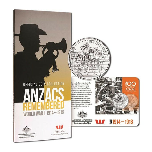 Herald Sun 2015 Anzac Collectors Coin Album with first 20 cent