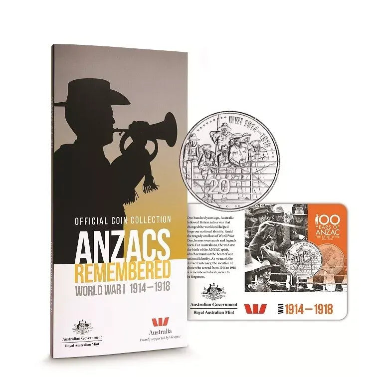 2015 ANZACS Remembered including album and 14 carded coins