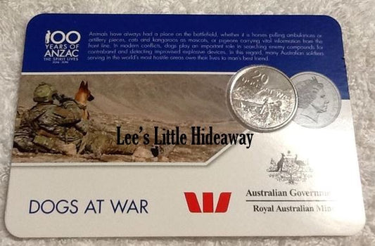 2016 Anzac to Afghanistan 20 cent coin - DOGS AT WAR