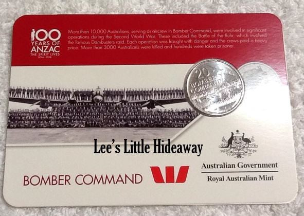 2016 Anzac to Afghanistan 20 cent coin - BOMBER COMMAND