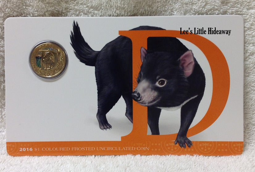 2016 Alphabet Collection Letter D $1 Coloured Frosted Coin RAM