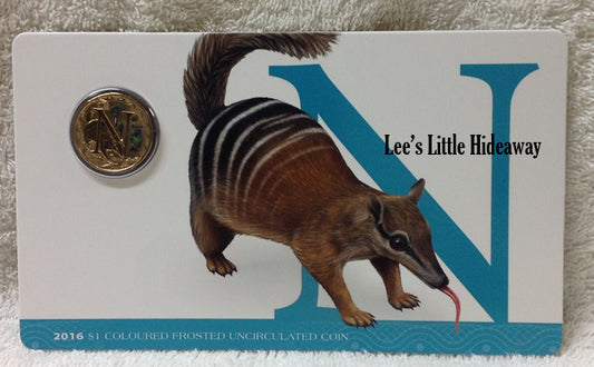 2016 Alphabet Collection Letter N $1 Coloured Frosted Coin RAM