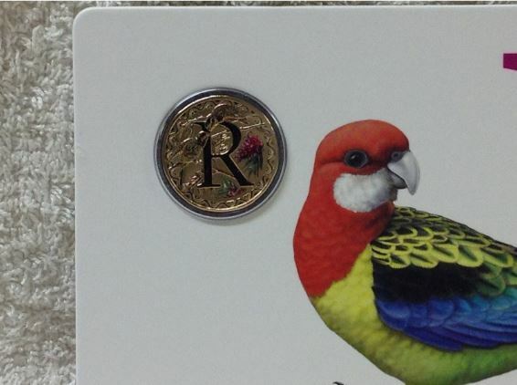 2016 Alphabet Collection Letter R $1 Coloured Frosted Coin RAM