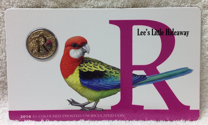 2016 Alphabet Collection Letter R $1 Coloured Frosted Coin RAM