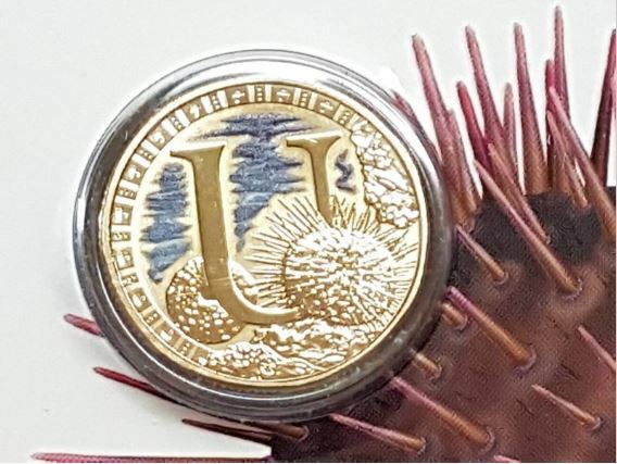 2016 Alphabet Collection Letter U $1 Coloured Frosted Coin RAM