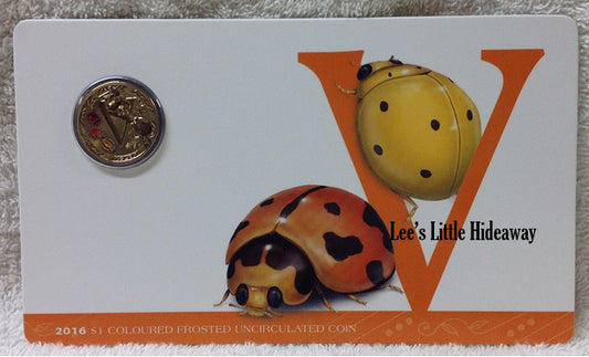 2016 Alphabet Collection Letter V $1 Coloured Frosted Coin RAM