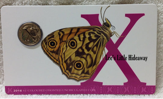 2016 Alphabet Collection Letter X $1 Coloured Frosted Coin RAM