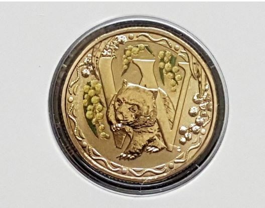 2017 Alphabet Collection Letter W $1 Coloured Frosted Coin RAM