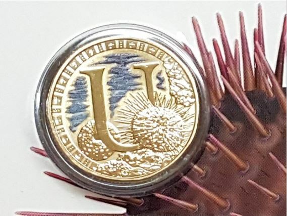 2017 Alphabet Collection Letter U $1 Coloured Frosted Coin RAM