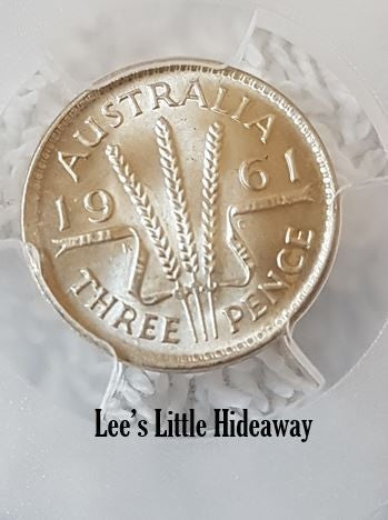 1961 Australia Queen Elizabeth II Threepence Graded PCGS MS64