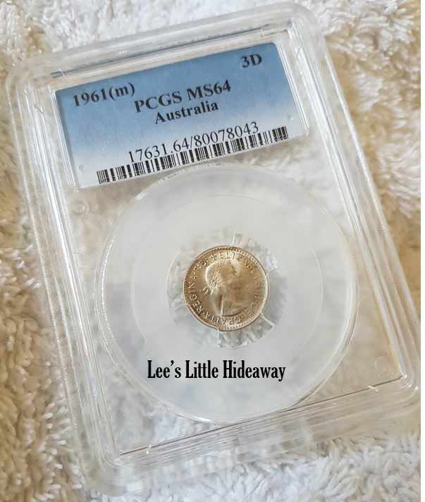 1961 Australia Queen Elizabeth II Threepence Graded PCGS MS64