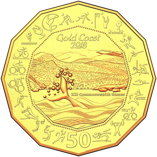 2018 50c gold plated uncirculated coin - XXI Commonwealth Games