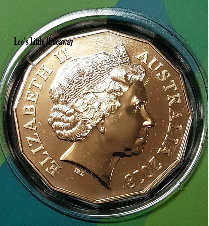 2018 50c gold plated uncirculated coin - XXI Commonwealth Games