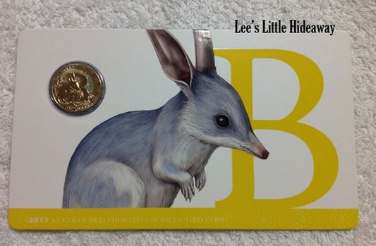 2017 Alphabet Collection Letter B $1 Coloured Frosted Coin RAM