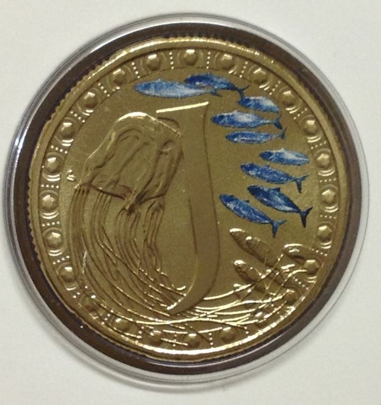 2017 Alphabet Collection Letter J $1 Coloured Frosted Coin RAM