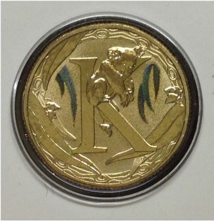 2017 Alphabet Collection Letter K $1 Coloured Frosted Coin RAM