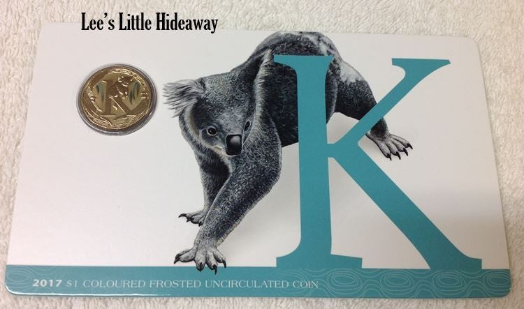 2017 Alphabet Collection Letter K $1 Coloured Frosted Coin RAM