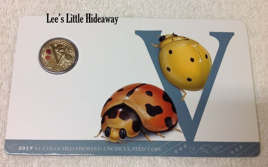 2017 Alphabet Collection Letter V $1 Coloured Frosted Coin RAM