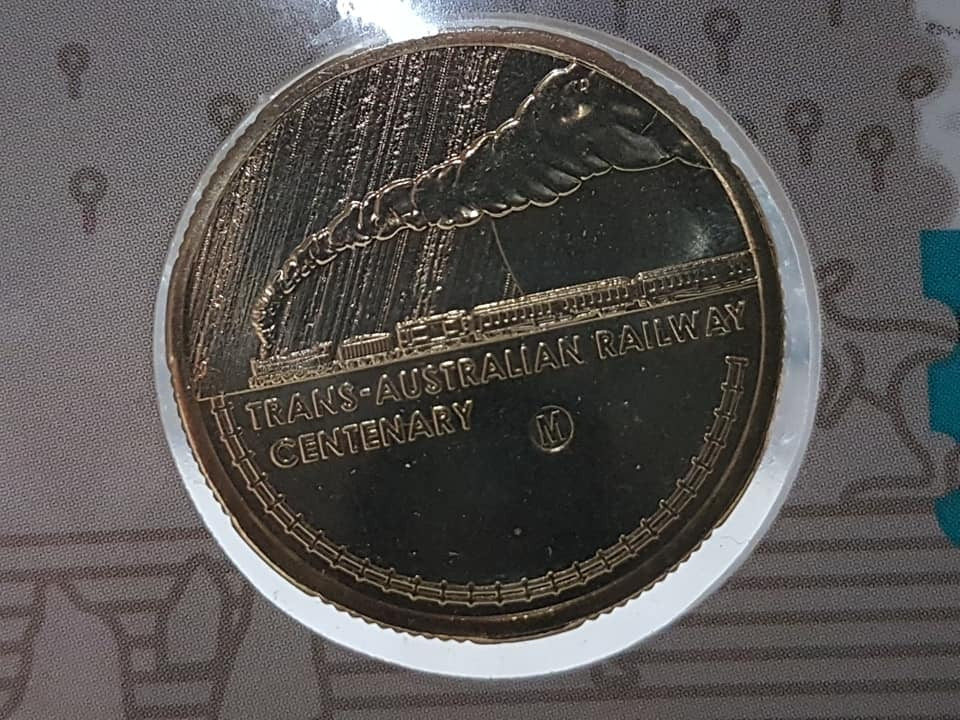 2017 $1 Centenary of the Trans-Australian Railway 'M' Melbourne Counterstamp