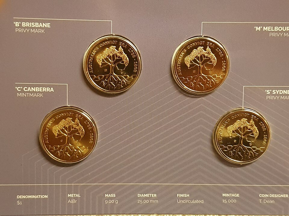 2018 Rascals & Ratbags Four coin $1 mintmark & privy set