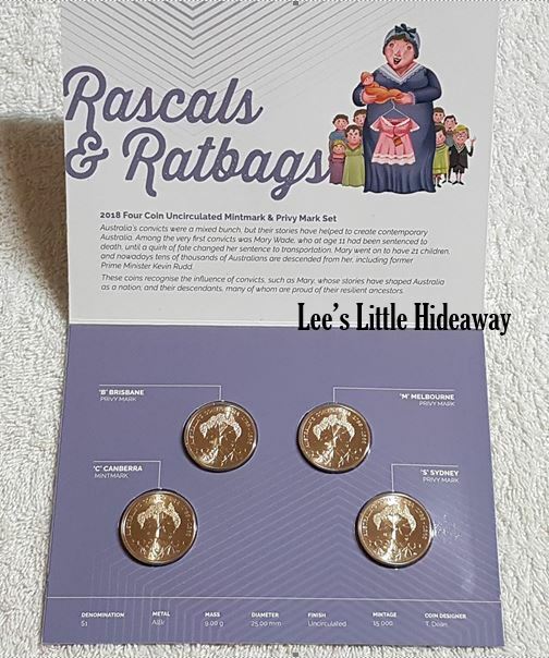 2018 Rascals & Ratbags Four coin $1 mintmark & privy set