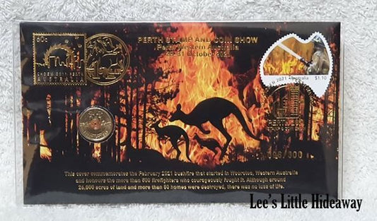 2021 PNC Overprinted Perth Stamp and Coin Show Firefighters featuring 2020 $2 coin 