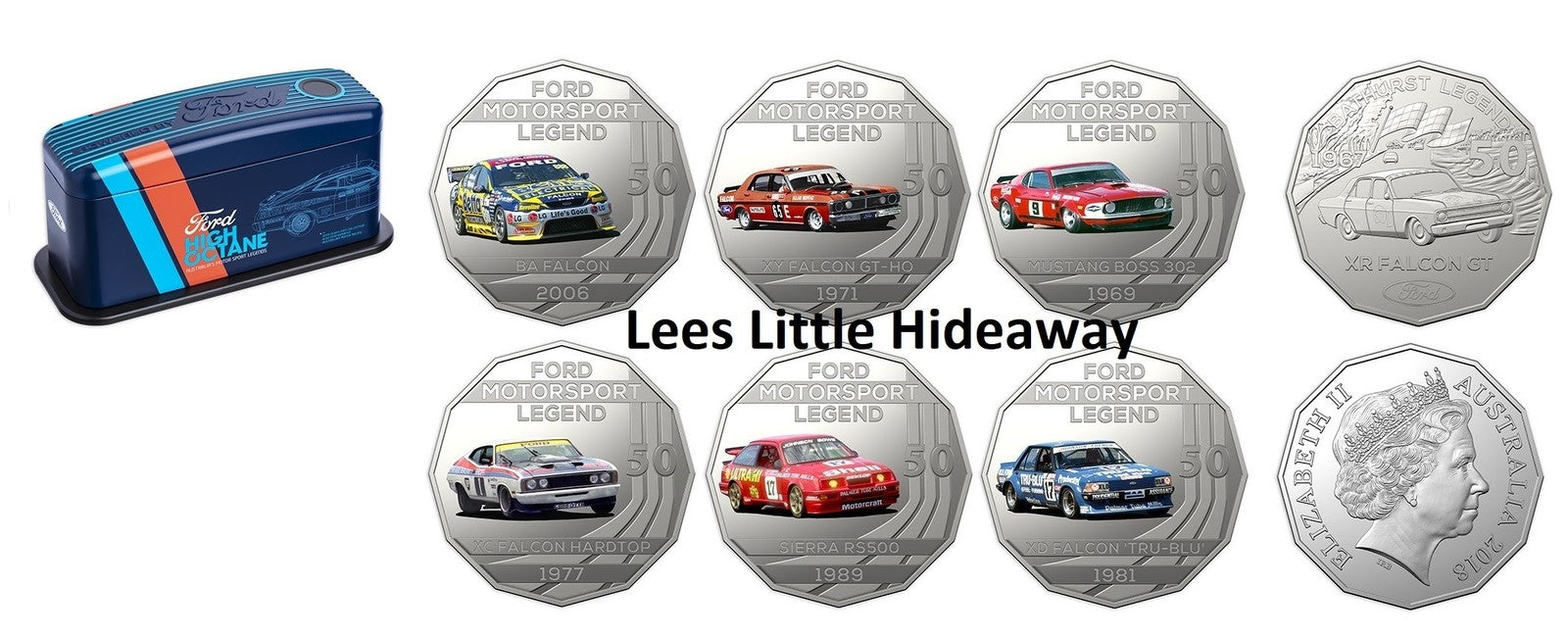 2018 Ford Motorsport 7 Coin Collection with collectors tin