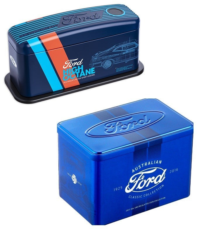 Limited Edition 2017 & 2018 FORD AUSTRALIAN CLASSIC & FORD HIGH OCTANE 50C COIN COLLECTION WITH COLLECTORS' TINS