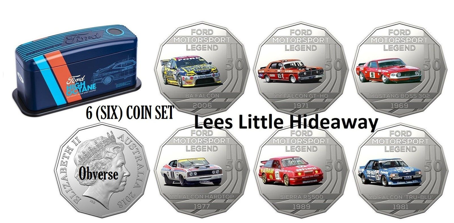 2018 Ford High Octane Motorsport 6 coin set plus collectors tin