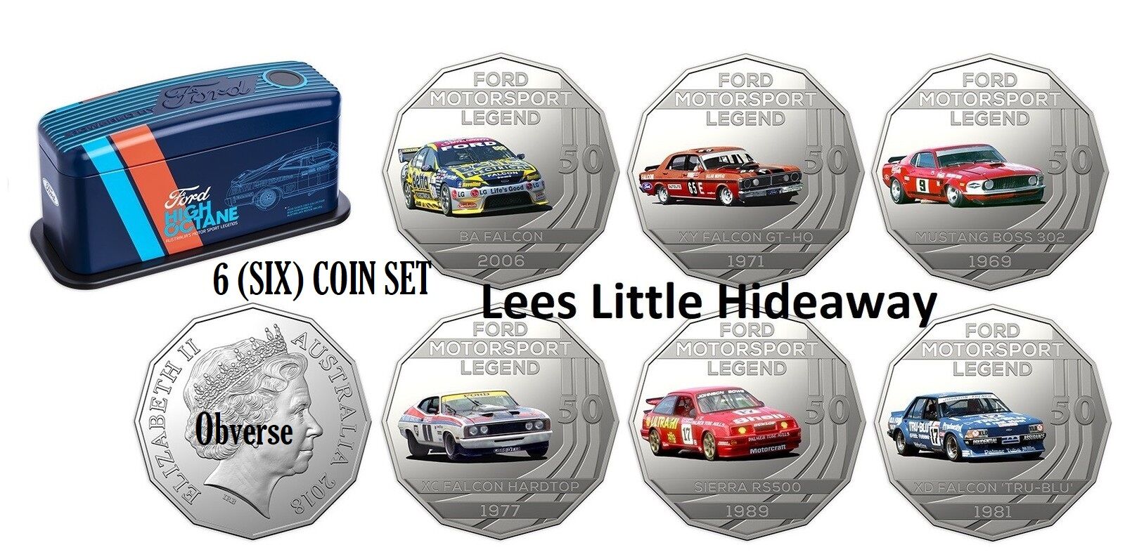 2018 Ford High Octane Motorsport 6 coin set plus collectors tin