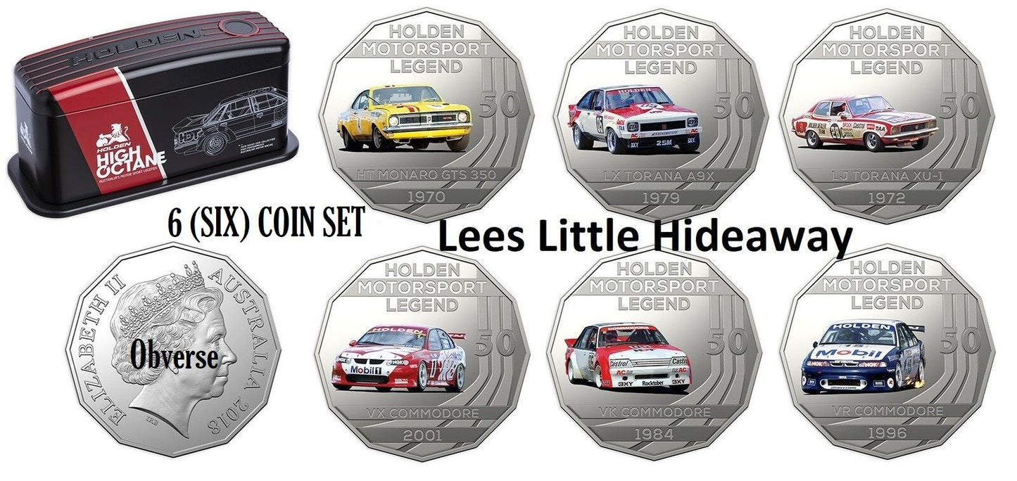 2018 Holden Motorsport 6 Coin Collection with collectors tin