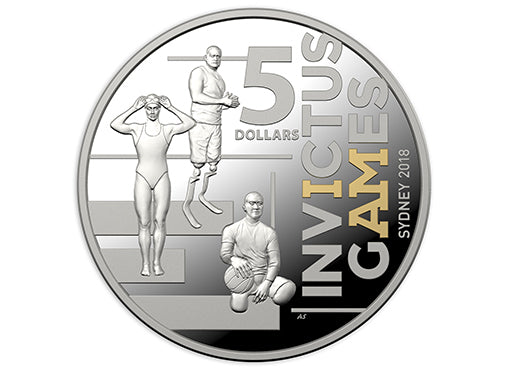 Invictus Games Sydney 2018 $5 Fine Silver Selectively Gold Plated Proof Coin