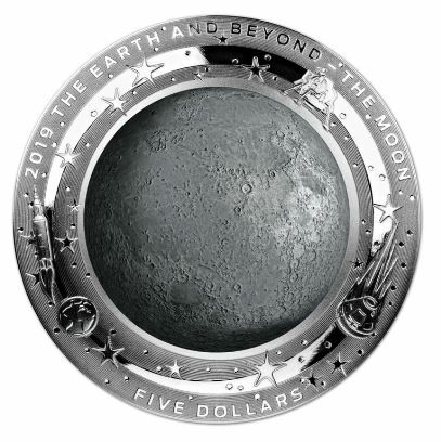 EARTH & MOON - AUSTRALIA 2018 & 2019 $5 1oz PROOF COINS THE EARTH AND BEYOND SERIES (1 of each)