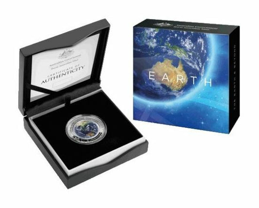 EARTH & MOON - AUSTRALIA 2018 & 2019 $5 1oz PROOF COINS THE EARTH AND BEYOND SERIES (1 of each)