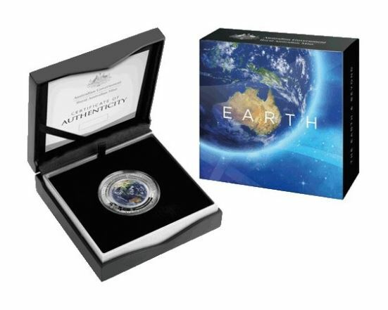 EARTH & MOON - AUSTRALIA 2018 & 2019 $5 1oz PROOF COINS THE EARTH AND BEYOND SERIES (1 of each)
