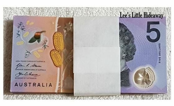 2016 $5 Stevens/Fraser Banknotes - Bundle of 100 RBA UNC