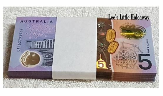 2016 $5 Stevens/Fraser Banknotes - Bundle of 100 RBA UNC