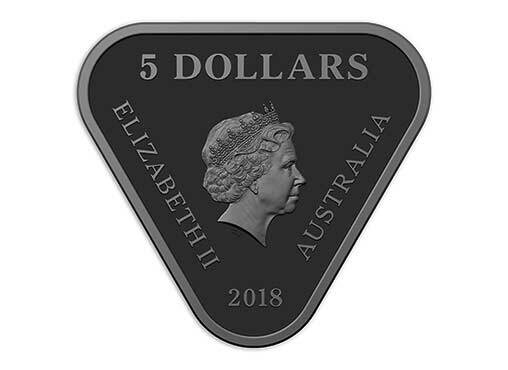 2018 $5 Fine Silver Nickel Plated Coloured Proof Triangular Coin AC/DC - 45 Years of Thunder