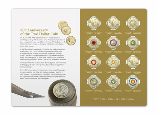 2018 $2 Twelve Coin Coloured Uncirculated Set (30th Anniversary of the $2 coin)