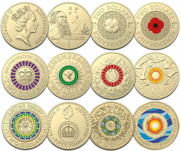 2018 $2 Twelve Coin Coloured Uncirculated Set (30th Anniversary of the $2 coin)