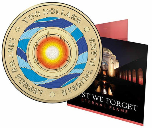 2018 Lest We Forget - Eternal Flame ($2 "C" Mintmark Coloured Uncirculated Coin)