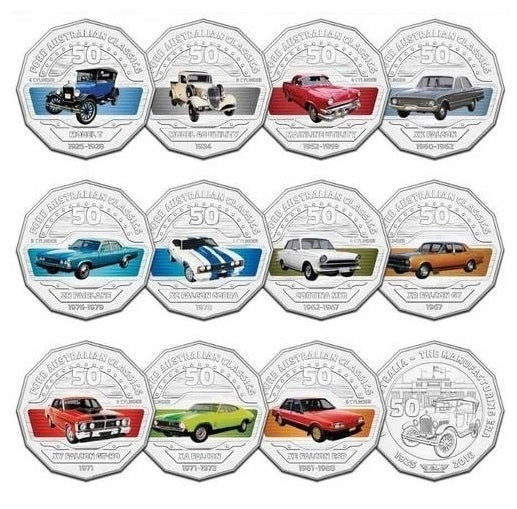 Limited Edition 2017 FORD AUSTRALIAN CLASSIC 12 coin set WITH COLLECTORS TIN - factory sealed!