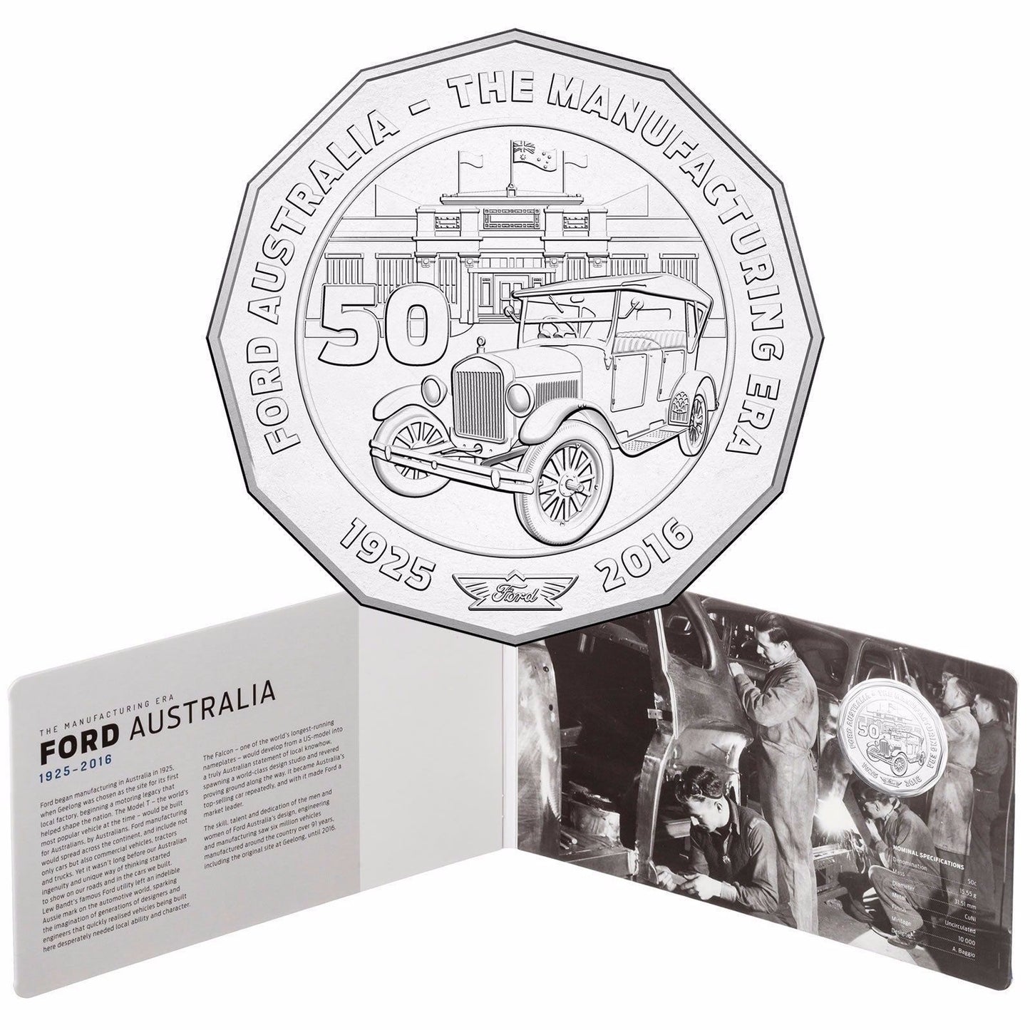 Limited Edition 2017 FORD AUSTRALIA - THE MANUFACTURING ERA - Classic Heritage 12th coin RARE