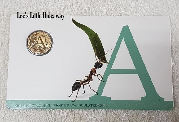 2015 Alphabet Collection Letter A $1 Coloured Frosted Coin RAM