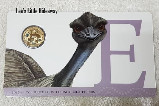 2015 Alphabet Collection Letter E $1 Coloured Frosted Coin RAM