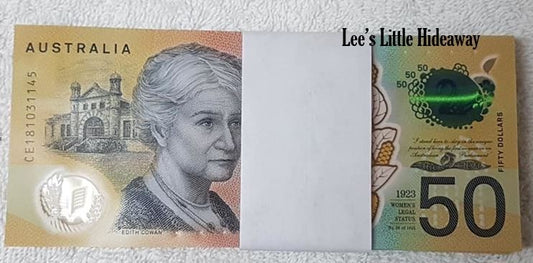 2018 $50 Lowe/Fraser Banknotes - Bundle of 100 RBA UNC