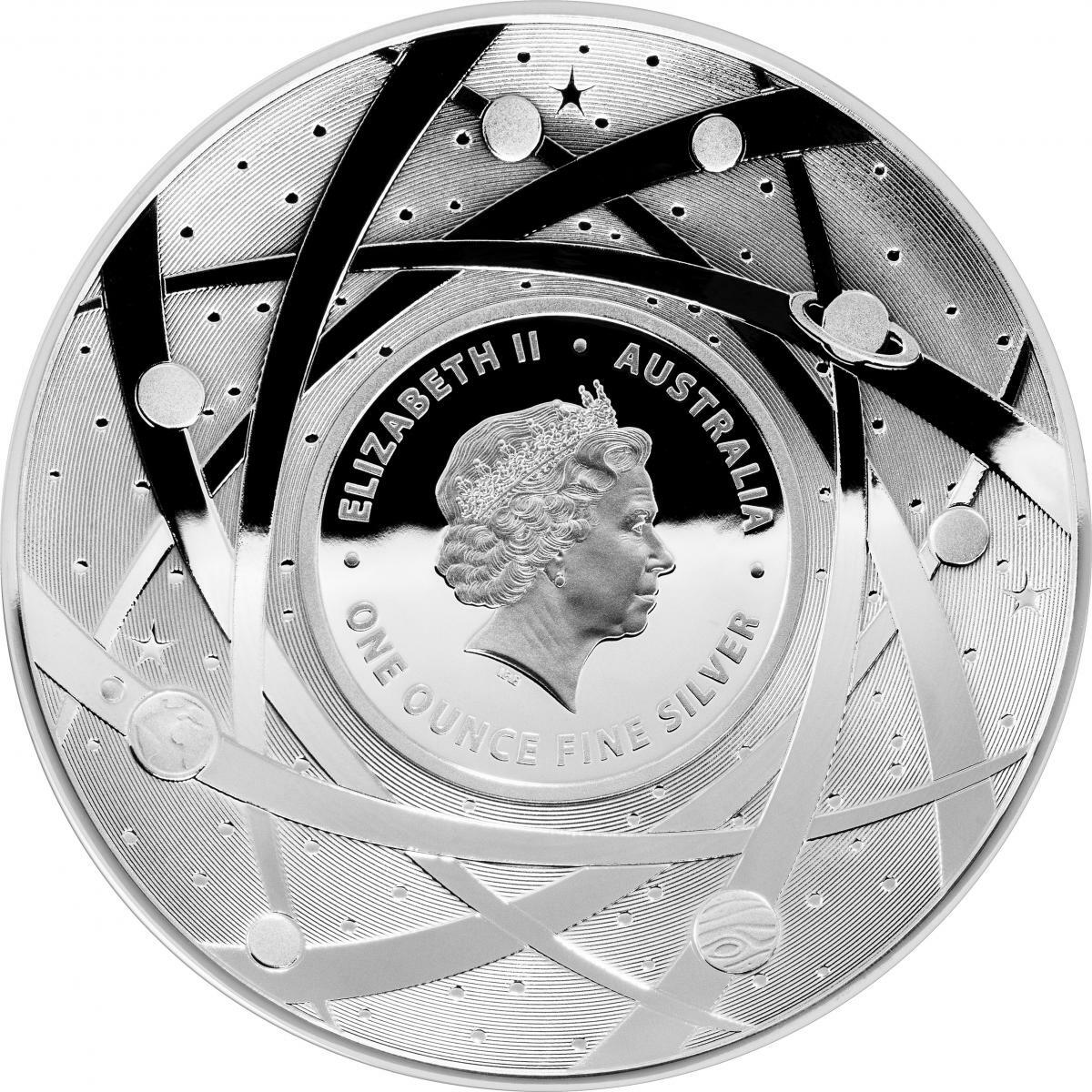 2019 The Earth & Beyond “THE MOON” $5 coloured fine silver proof domed coin