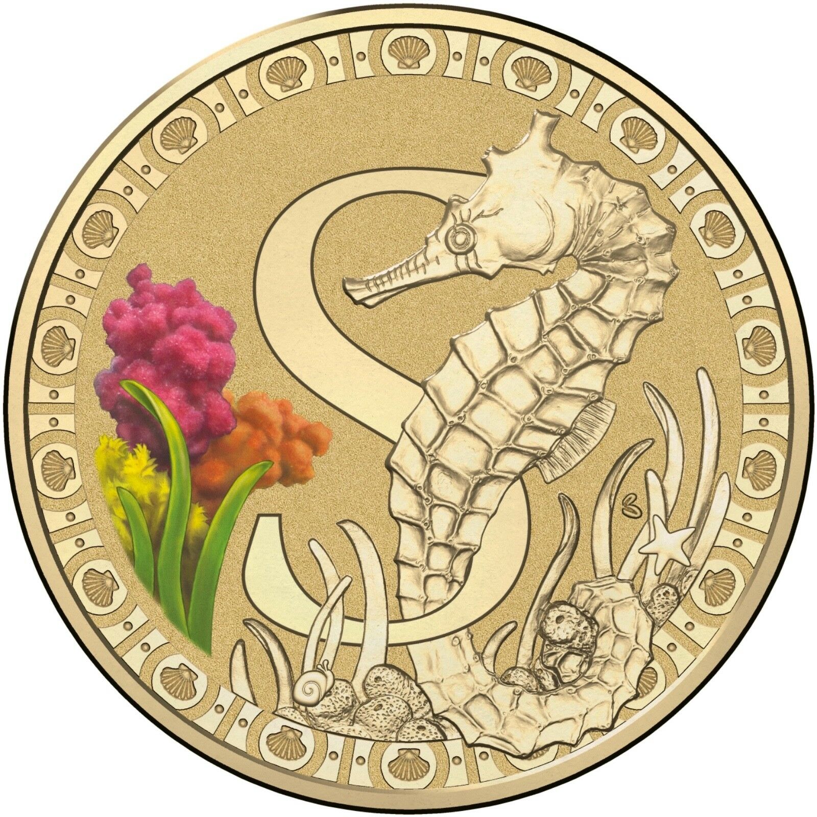 2016 Alphabet Collection Letter S $1 Coloured Frosted Coin RAM