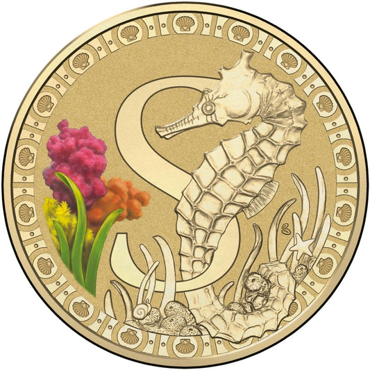 2016 Alphabet Collection Letter S $1 Coloured Frosted Coin RAM