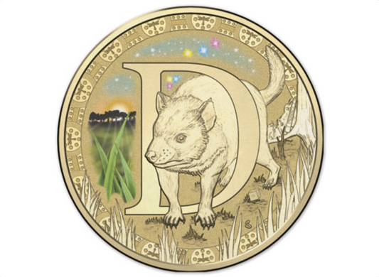 2015 Alphabet Collection Letter D $1 Coloured Frosted Coin RAM